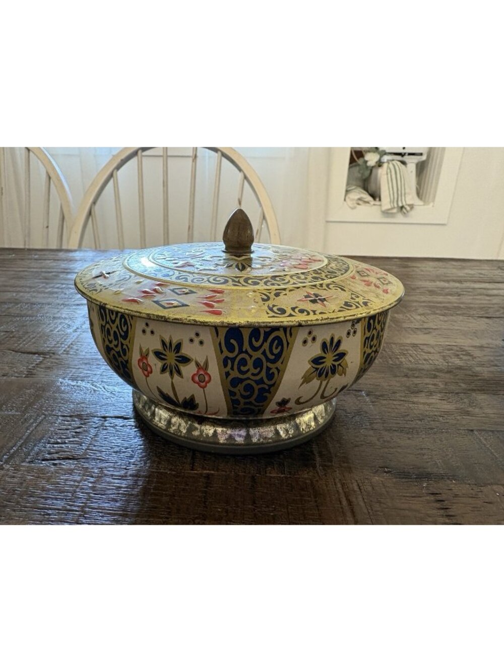 Vintage Metal Tin Round Boho Hippie England